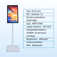 แนวตั้งแบบพกพา 1920*1080P 23.8 Inch Moving Smart Touch Screen Monitor Displays 133WH Battery-Power A