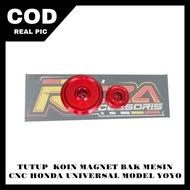 TUTUP KOIN MAGNET BAK MESIN CNC HONDA UNIVERSAL MODEL YOYO Motorcycle