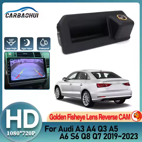 HD Rear View Camera For Audi A3 A4 Q3 A5 A6 S6 Q8 Q7 2019~2023 Night Vision Waterproof Backup Parkin