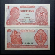 Super Uang Kuno Indonesia 1 Rupiah Soedirman 1968 Asli ⍟ ❗