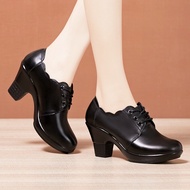 [Qiannian Beautiful Women's Shoes 2] Three-Step Dance Shoes High Heel Round Toe Thick Heel Dancing S