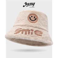 Smiley Icon Hat SMIE JML35 Jussy Official Wool Bucket Hat Warm Soft Plush In Various Colors Hot Trend