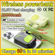 【In stock】3c Powerbank 20000mAh Magnetic Wireless Powerbank PD 22.5W Fast Charging CCC Powerbank Wit