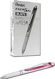 Pentel EnerGel Pearl Deluxe RTX Liquid Gel Pen, 0.5mm, Fine Line, Needle Tip, Black Ink, Box of 12 (BLN75PWP-A)