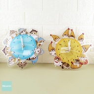 台灣代購 貓福珊迪掛鐘 掛牆鐘 mofusand 時鐘 鯊魚貓 炸蝦 亞克力 亞加力膠 Acrylic 壓克力 藍色 黃色 正版 正品 台灣直送