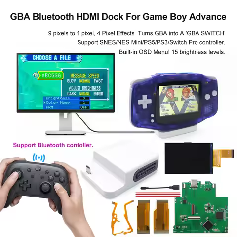 HD 720P GBA IPS V5 Screen HDMI Bluetooth Dock Kit Support To For PS5/PS4/Switch Pro Wireless Control