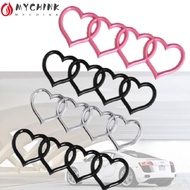 CHINK Trunk Tail Label Badge, ABS Plastics Heart-shaped Love Heart Logo Rear, Four Ring Label for Ca