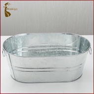 [kokiya] Galvanized Tub Tin Ice Holder Storage Container Ice Bucket Ice Tub Beer Buckets