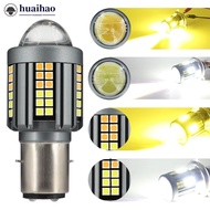 HUAIHAO 1Pc Motorcycle Led Headlight H4 BA20D Headlight Projector Lens Moto Signal Lamp Bulb White Y