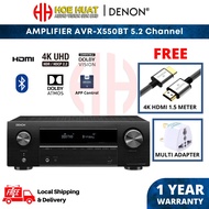 Denon AVR-X550BT 5.2 Channel 4K AV Receiver with Bluetooth Denon Amplifier