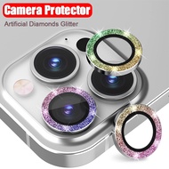 For iPhone 13 Pro Max / 13 Mini / 12 / 12 Pro / 12 Pro Max / 11 Pro Max Diamond Glitter Back Camera Lens Protector Ring Tempered Glass