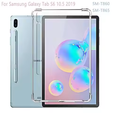 Silicon Airbag Cover For Samsung Galaxy Tab S6 10.5" 2019 SM-T860 T865 Clear Transparent Soft TPU Ba