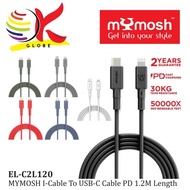 MYMOSH EL-C2L120 CABLE I-CABLE TO USB-C PD 1.2M/FAST CHARGING/ 30KG TEAR RESISTANCE/ CHARGE & SYNC/ 