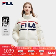 FILA斐乐官方情侣款羽绒服鸭绒2023冬复古立领加厚上衣男女