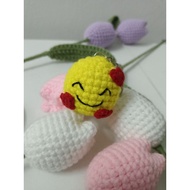 Emoji keychain 😀, handmade crochet keychain.