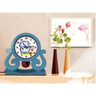 Hand-embroidered cross-stitch painting of Aries zodiac sign clock