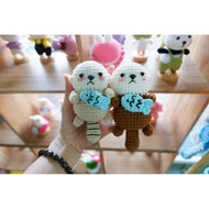 Handmade Wool Otto Otter Keychain