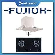 FUJIOH FR-CL1890 90CM CHIMNEY HOOD + FUJIOH FH-GS6520 SVGL 2 BURNER GLASS GAS HOB