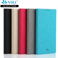 Vili Luxury PU Leather Casing LG G7 ThinQ Magnetic Flip Cover LG G7+ G710EM Fashion Simple Case Card Slot Holder