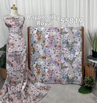 Kain Rayon Royal Silky Premiun Motif Bunga 55719 Per 0.5Meter Rayon Silky Motif Premiun