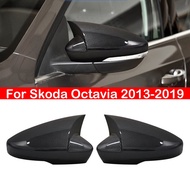 For Skoda Octavia 2013-2019 For VW T-ROC 2017-2019 Car Rearview Side Mirror Cover Wing Cap Exterior Door Case Trim Sticker Auto