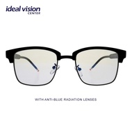 ☌ ⭐ ▦ Kinetix All-Gan Anti-Radiation Shiny  Black Frame Eyeglasses for Men and Women 50-41-19-135-1