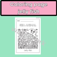[s14] sea animal - jelly fish colouring page | Halaman mewarna jelly fish