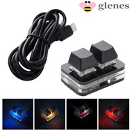 GLENES Copy Paste Keypad, Acrylic Keypad Custom Mini 2 Key Keypad, Keypad Accessories Mini Illuminat