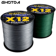 Ghotda Tali Pancing 12x Braided PE 300M/100M Multifilament Smooth 25-120LB