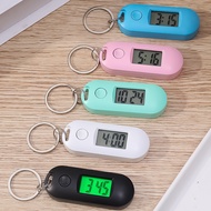 Long Lasting Durable Digital Display Luminous Screen Mini Keychain Clock/ Convenient Button Cell Powered One Key Switch Electronic Watch