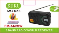 PinSan KUKU AM-943AR portable speaker radio Rechargeable with AM/FM/SW 3 Band Radio