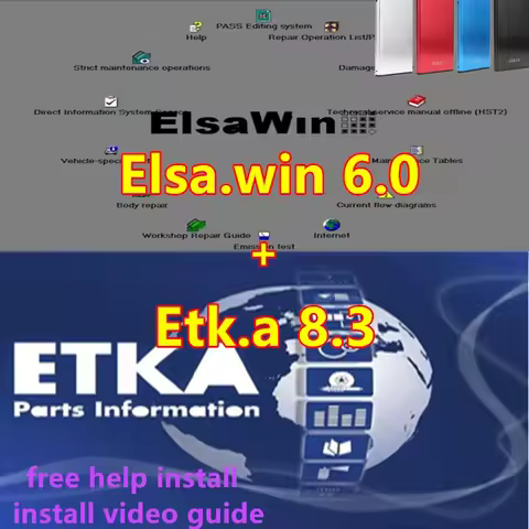 2025 Newest Etka 8.6 +elsawins 6.0 Auto Repair Software Group Vehicles Electronic Parts Catalogue fo