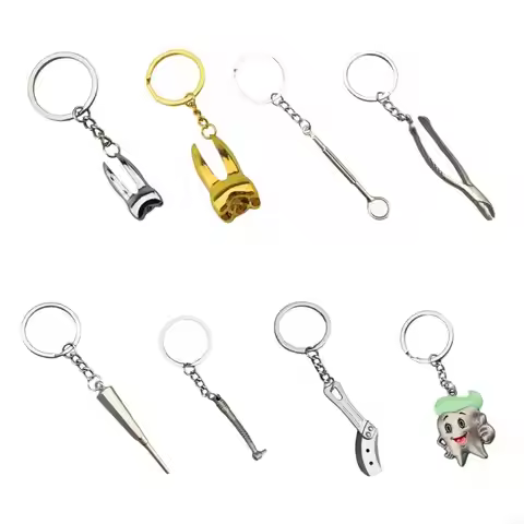 U4LF Creative Dental Promotional Keychain Simulating Tooth Designs Accessory for Dentists and Care E
