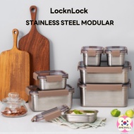 LocknLock Stainless Steel Modular Stainless Steel Airtight Container Food Storage Food Container Ref