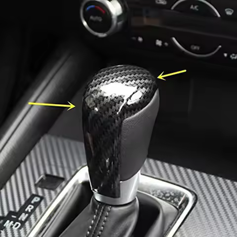 DT42-Sport Style Carbon Fiber Print Gear Shift Knob Cover Trim For Mazda 2 3 6 CX-3 CX-5