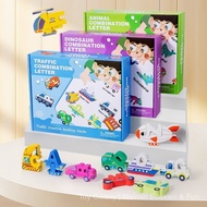 Popular Products/Best-Selling Children Wooden Cartoon DIY Letter Combination Building Blocks English