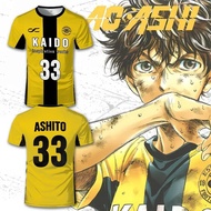 Japanese Anime Ao Ashi Cosplay T-shirt Outdoor Sports Breathable Football T-Shirt Ashito Men's Stree