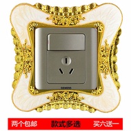Switch Sticker Wall Sticker Switch Protective Cover European Waterproof Creative Light Switch Socket Decorative Sticker Dust-proof Light Luxury High-End 6.4