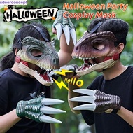 SDEERCONCEPT 3D Dinosaur Mask, 3D Dinosaur Claws Lifelike Dinosaur Mask Headwear, Safe Breathable So