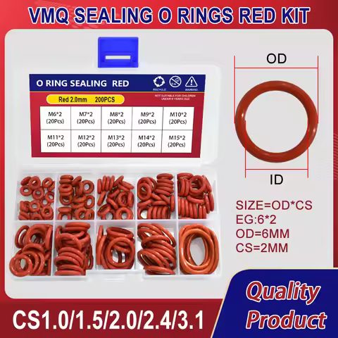 50-200Pcs Silicone O Ring Sealing Washer Red VMQ O-ring plumbing gaskets Oil Resistant High Temperat