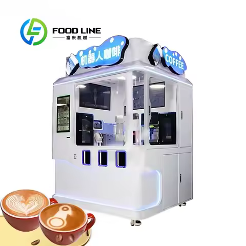 Customized AI Commercial Latte Art Coffee Robot - 6-Axis Robotic Arm Barista Vending Machine with St