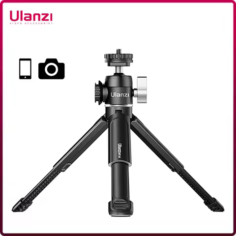 Ulanzi U-Vlog Lite Extendable Tripod Dual Cold Shoe Ball Head Volg Tripod for Smartphone Sony Canon 
