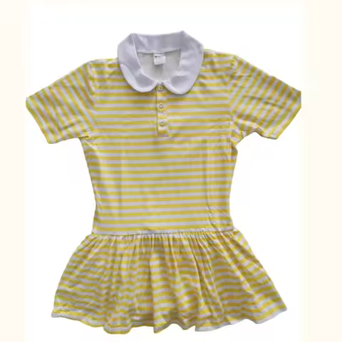 ABDL Printed Yellow Stripe Bodysuit With Skirt Adult Baby Onesie DDLG Clothes With Snaps Soft Comfor