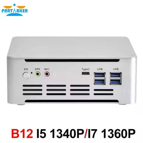 Partaker Mini PC Intel Core i5 1340P i7 1360P Dual DDR5 RAM NVMe SSD Windows 11 Pro HDMI2.1 DP1.4 Ty