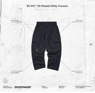 Goopi “BY-P01” 3D Pleated Utility Trousers - Midnight Navy