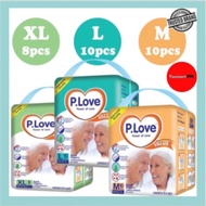 P.Love Value Adult Tape Diapers - M10 / L10 / XL8 (pack)