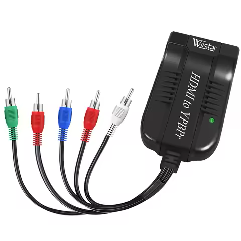 HDMI to Ypbpr Component Scaler Converter 5RCA RGB HDMI in R/L Video audio converter with dc Power ca