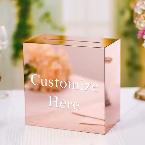 Large Acrylic Card Box for Baby Shower Wedding Reception Anniversary Shower
