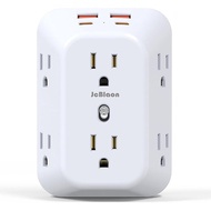 Multi Plug Wall Outlets, 6-Port Outlet Extender with 4 Charging USB Ports (2 USB A, 2 USB C), 4 Side