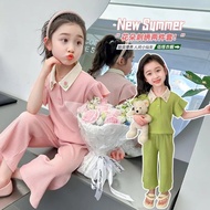 现货 现发新款2025女童套装夏款中大童夏装洋气小女孩甜美套装